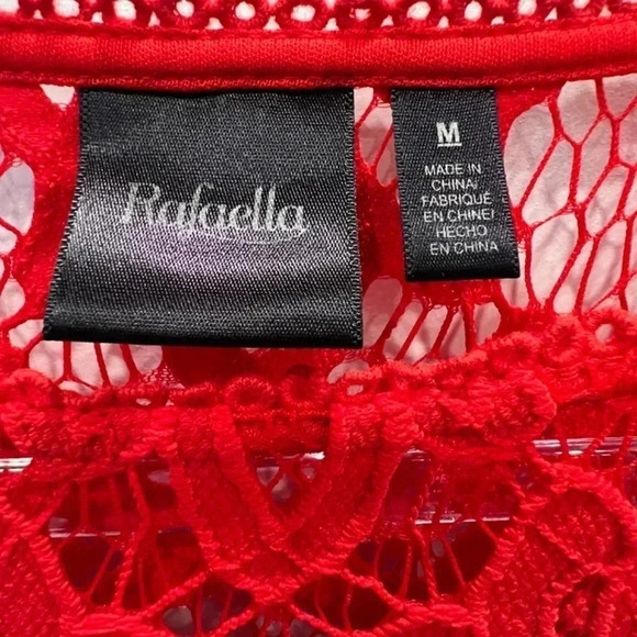 Rafaella Red Lace Top Size 10 - Picture 2 of 12